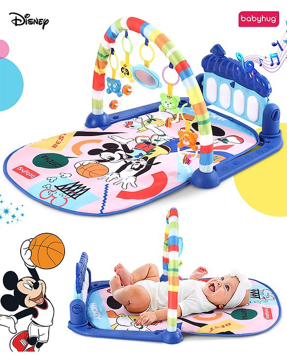 Babyhug Disney Frozen Baby Kick and Play Piano Play Gym with Lights and Music - Orange| 5 Hanging Rattles with Musical Keyboard| Ideal Gifting Option - Multicolor