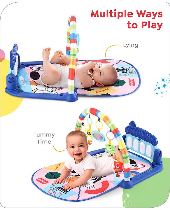 Babyhug Disney Frozen Baby Kick and Play Piano Play Gym with Lights and Music - Orange| 5 Hanging Rattles with Musical Keyboard| Ideal Gifting Option - Multicolor