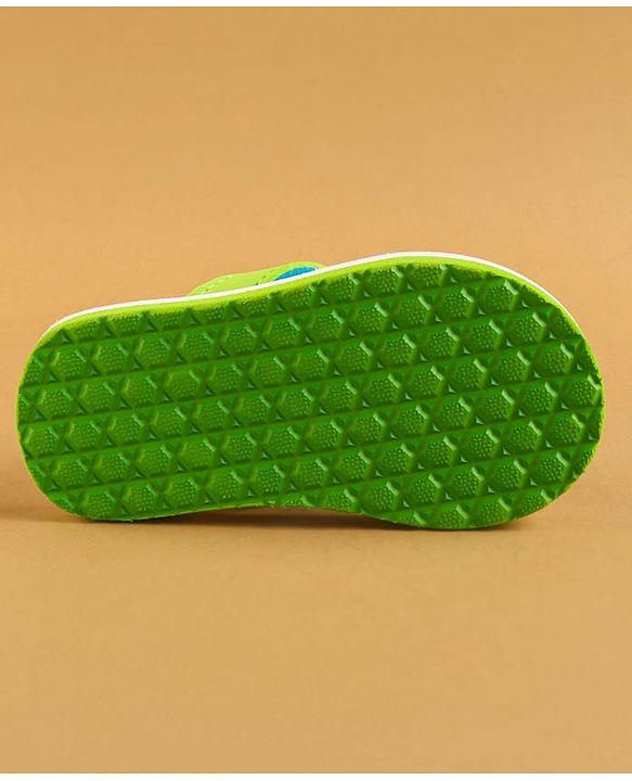Cute Walk by Babyhug Flip Flops with Backstrap & Sea life Theme - Light Green