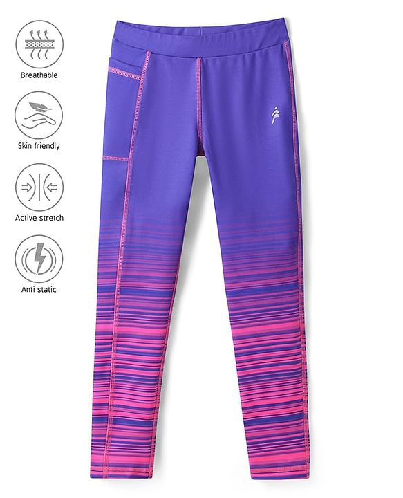 Pine Active Knit Full Length Super Stretch Leggings - Purple