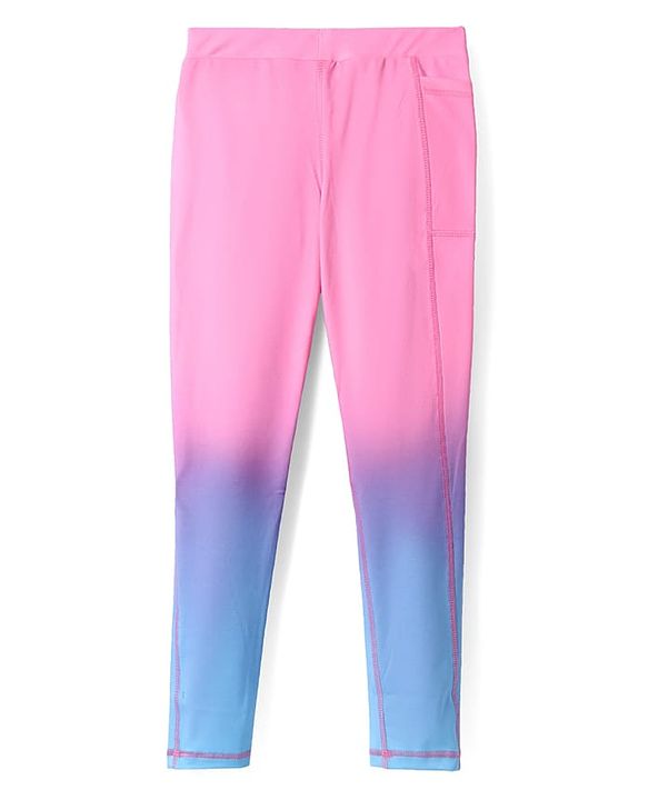 Pine Active Full Length Super Stretch Leggings With Ombre Design - Pink