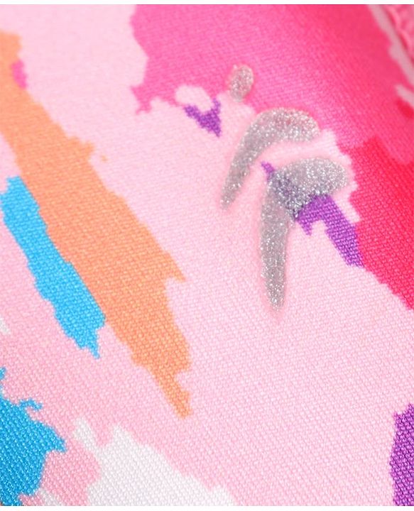 Pine Active Knit Full Length Super Stretch Leggings With Abstract Print - Dark Pink