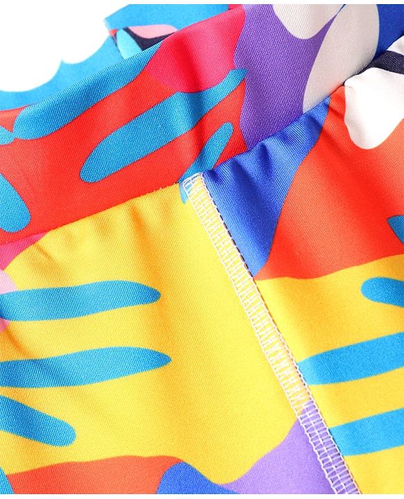 Pine Active Knit Full Length Super Stretch Leggings With Abstract Print - Multicolour