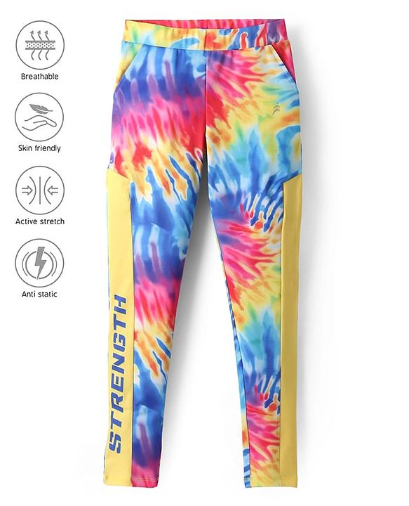 Pine Active Full Length Super Stretch Leggings - Yellow & Blue