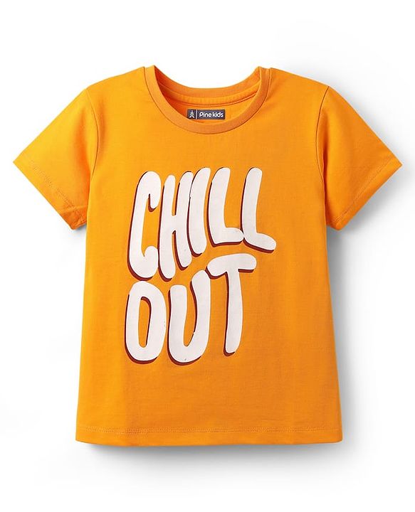 Pine Kids Cotton Knit Half Sleeves T-Shirts with Text Print Pack of 5 - Multicolor