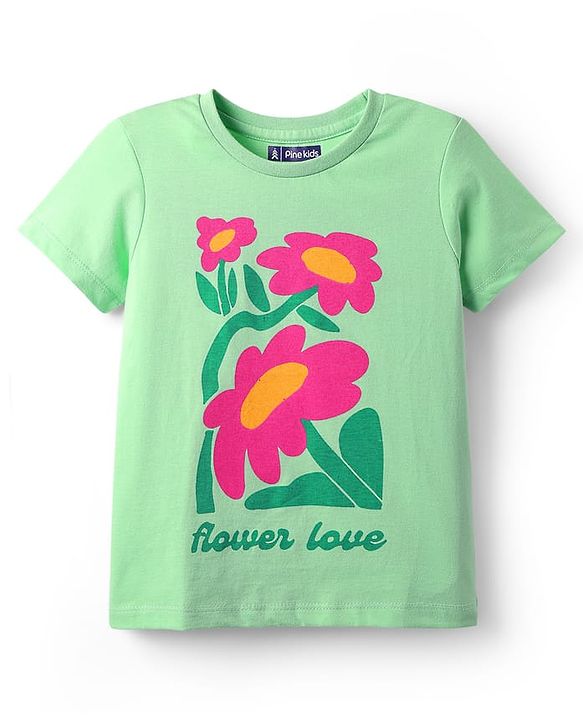 Pine Kids Cotton Knit Half Sleeves T-Shirts with Text Print Pack of 5 - Multicolor
