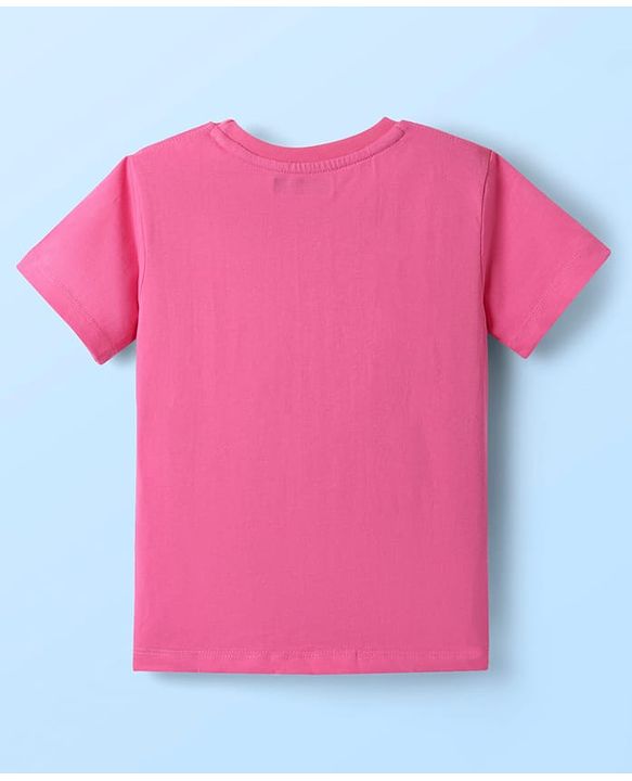 Pine Kids Cotton Knit Half Sleeves T-Shirt with Lets Go Text Print Pack of 5 - Pink & Orange