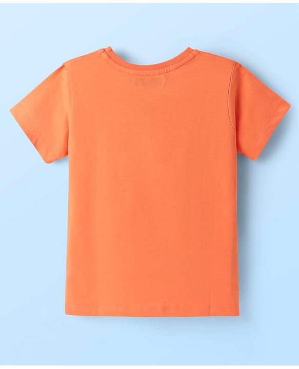 Pine Kids Cotton Knit Half Sleeves T-Shirt with Lets Go Text Print Pack of 5 - Pink & Orange