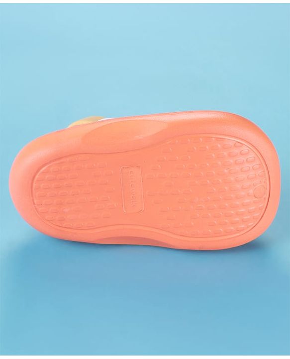 Cute Walk by Babyhug Clogs with Backstrap & Sport Theme Applique - Orange
