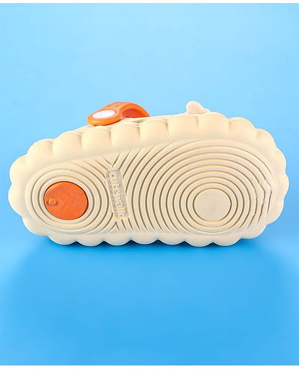 Cute Walk by Babyhug Clogs with Back Strap Closure & Turtle  Applique - Orange
