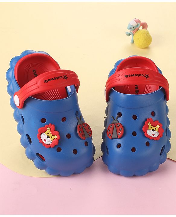 Cute Walk by Babyhug Clogs with Back Strap Closure & Animal Appliques - Blue