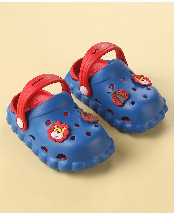 Cute Walk by Babyhug Clogs with Back Strap Closure & Animal Appliques - Blue