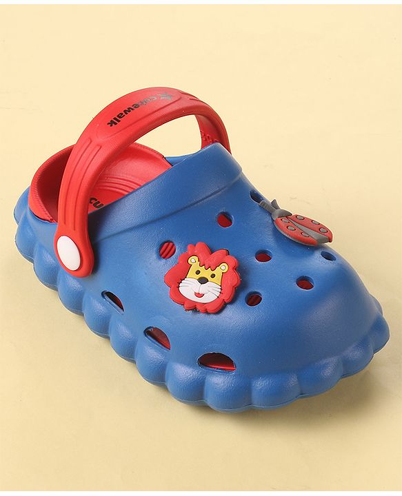 Cute Walk by Babyhug Clogs with Back Strap Closure & Animal Appliques - Blue