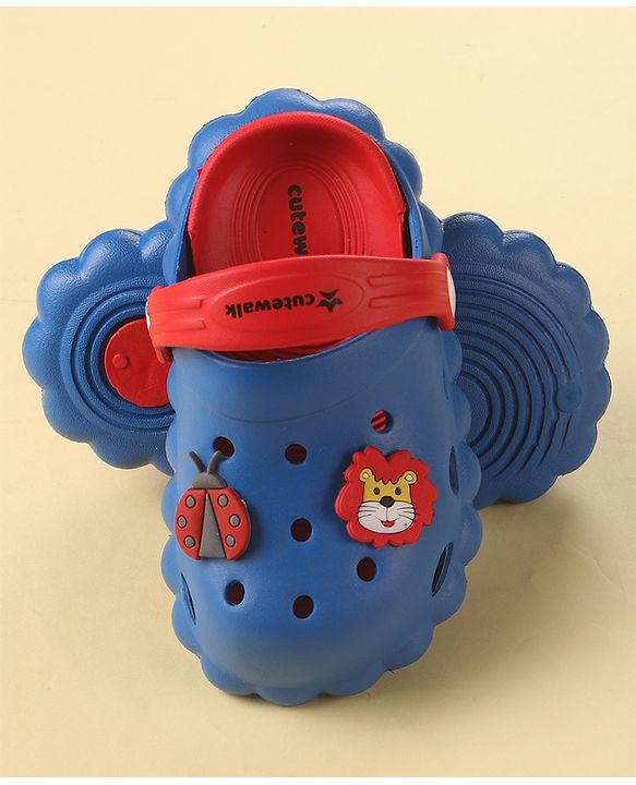 Cute Walk by Babyhug Clogs with Back Strap Closure & Animal Appliques - Blue