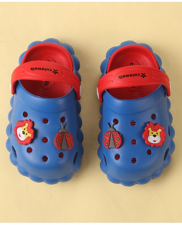Cute Walk by Babyhug Clogs with Back Strap Closure & Animal Appliques - Blue