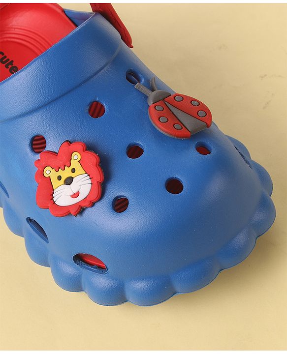 Cute Walk by Babyhug Clogs with Back Strap Closure & Animal Appliques - Blue