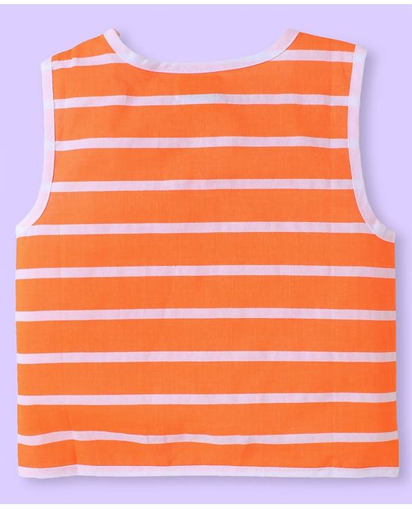 Babyhug 100% Cambric Woven Sleeveless  Front Open Jhabla with Beach Theme Print  Pack of 3 - Blue Coral & White