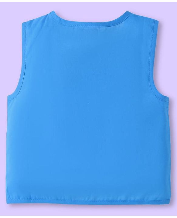 Babyhug 100% Cambric Woven Sleeveless  Front Open Jhabla with Beach Theme Print  Pack of 3 - Blue Coral & White