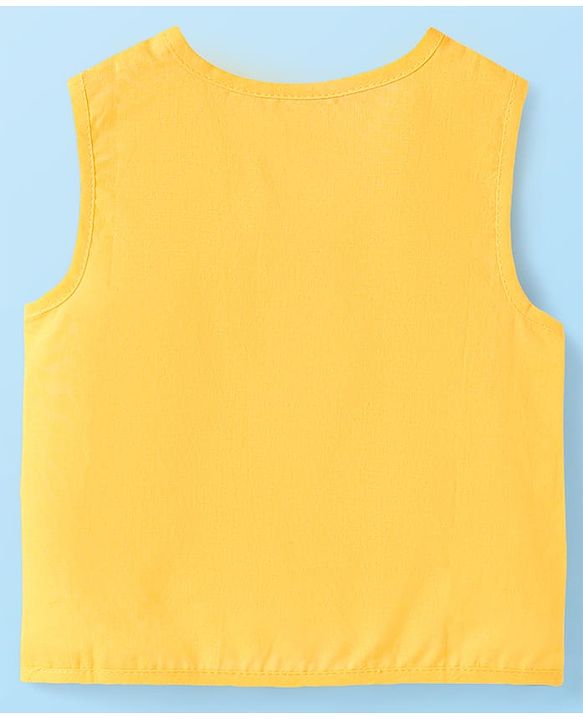 Babyhug Cambric Woven Front Open Sleeveless Vests With Striped & Star Print Pack Of 5 - Multicolour