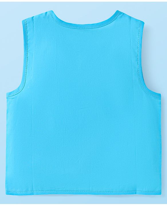 Babyhug 100% Cambric Woven Sleeveless Front Open Jhabla with Lion & Stripe Print  Pack of 3 - Yellow White & Blue