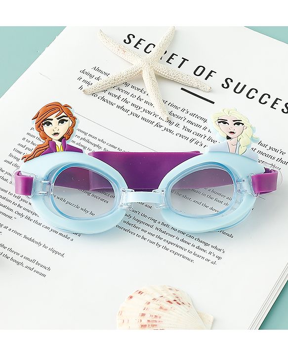 Pine Kids Disney Swimming Goggles With Elsa & Anna Applique - Blue