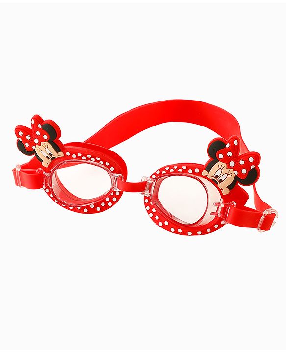 Babyhug Disney Swimming Goggles With Minnie Applique - Red
