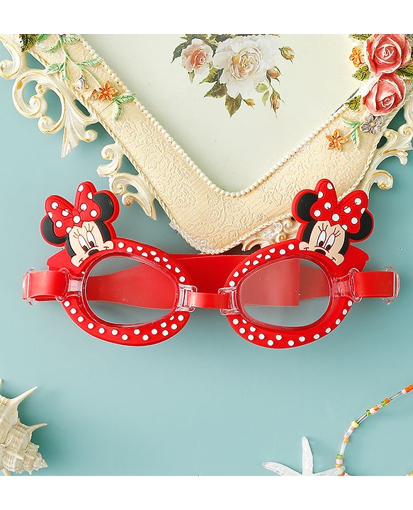 Babyhug Disney Swimming Goggles With Minnie Applique - Red