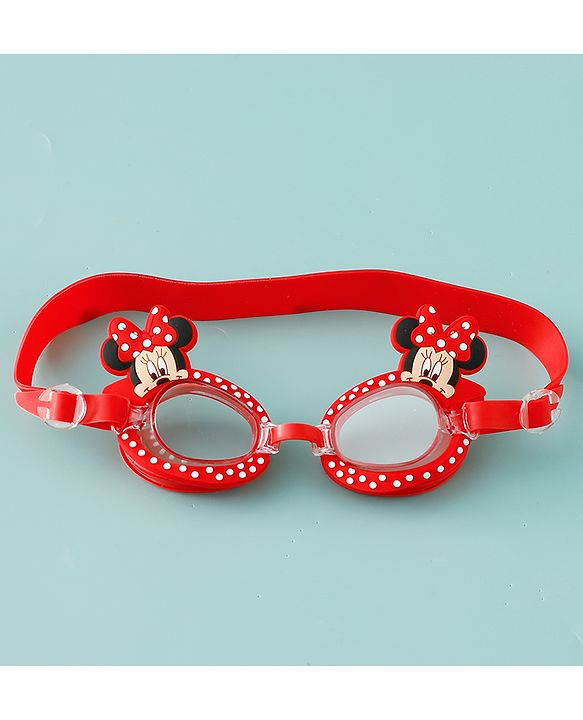 Babyhug Disney Swimming Goggles With Minnie Applique - Red