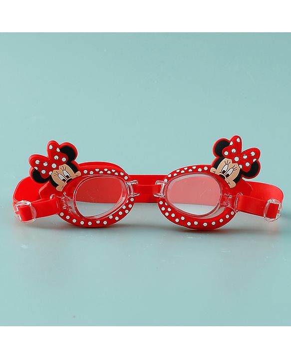 Babyhug Disney Swimming Goggles With Minnie Applique - Red