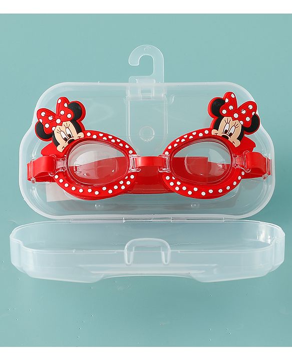 Babyhug Disney Swimming Goggles With Minnie Applique - Red