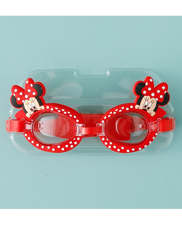 Babyhug Disney Swimming Goggles With Minnie Applique - Red