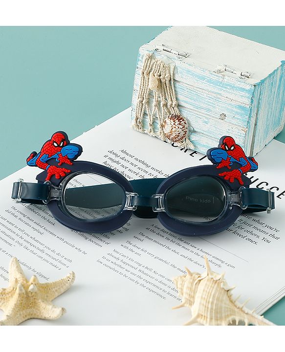 Pine Kids Marvel Swimming Goggles With Spiderman Applique - Black