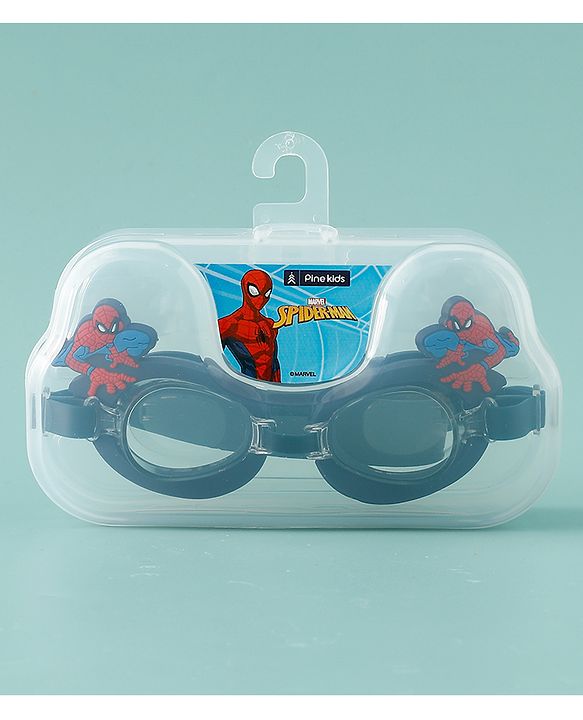 Pine Kids Marvel Swimming Goggles With Spiderman Applique - Black
