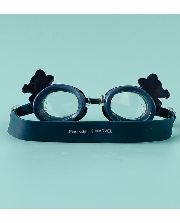 Pine Kids Marvel Swimming Goggles With Spiderman Applique - Black