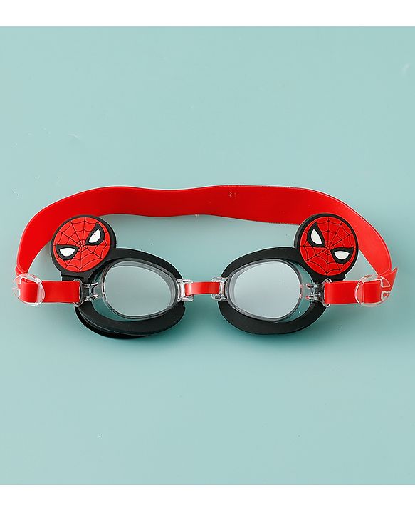 Pine Kids Marvel Swimming Goggles With Spiderman Applique - Black & Red