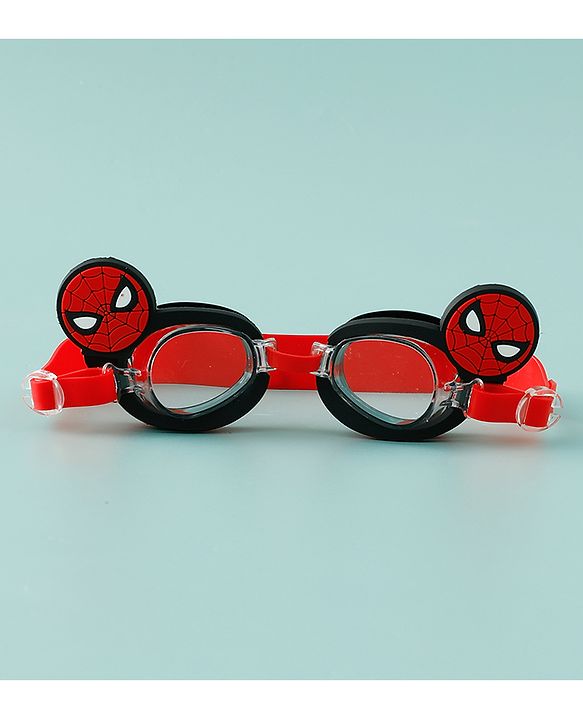 Pine Kids Marvel Swimming Goggles With Spiderman Applique - Black & Red