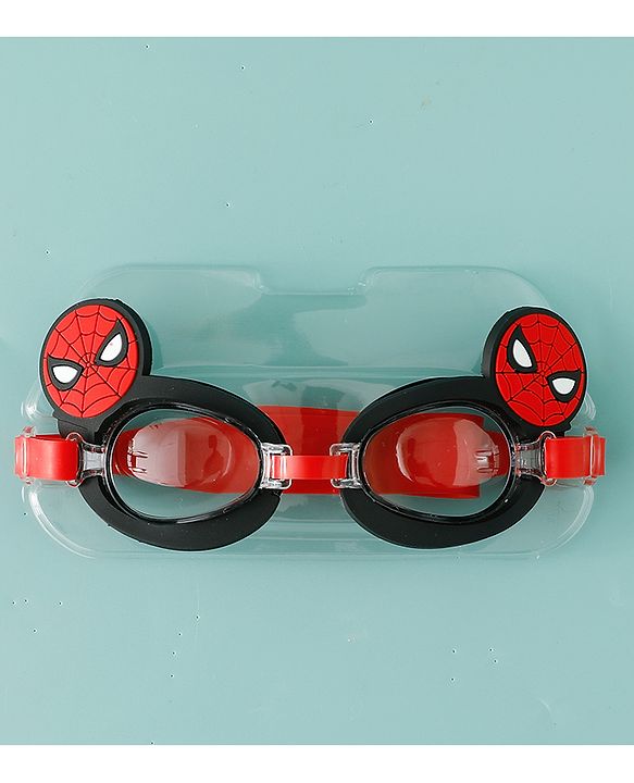 Pine Kids Marvel Swimming Goggles With Spiderman Applique - Black & Red