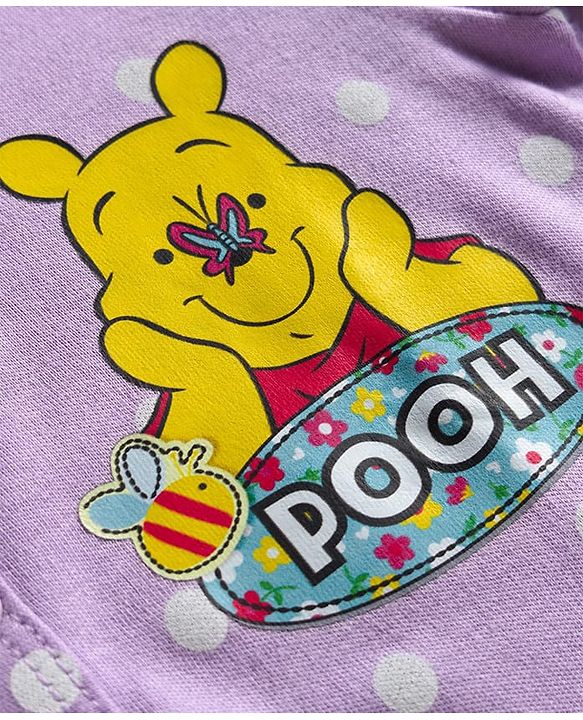 Babyhug Disney Interlock Knit Full Sleeves Jhablas with Winnie the Pooh Graphics Pack of 3 - Light Blue Lavender & Pink