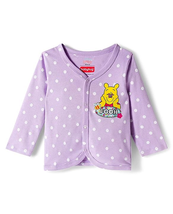 Babyhug Disney Interlock Knit Full Sleeves Jhablas with Winnie the Pooh Graphics Pack of 3 - Light Blue Lavender & Pink