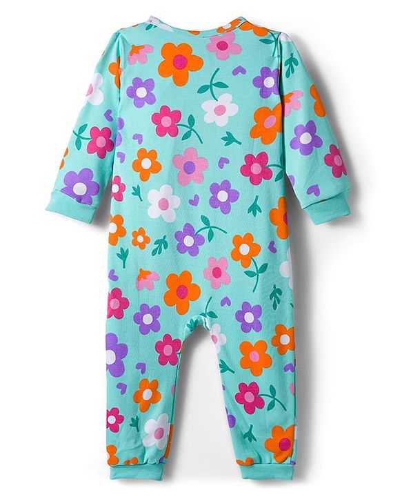 Babyhug Disney Interlock Knit Full Sleeves Front Open Rompers with Winnie the Pooh Graphics Pack of 3 - Pink Turquoise & Lilac