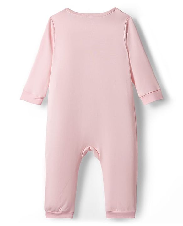 Babyhug Disney Interlock Knit Full Sleeves Front Open Rompers with Winnie the Pooh Graphics Pack of 3 - Pink Turquoise & Lilac