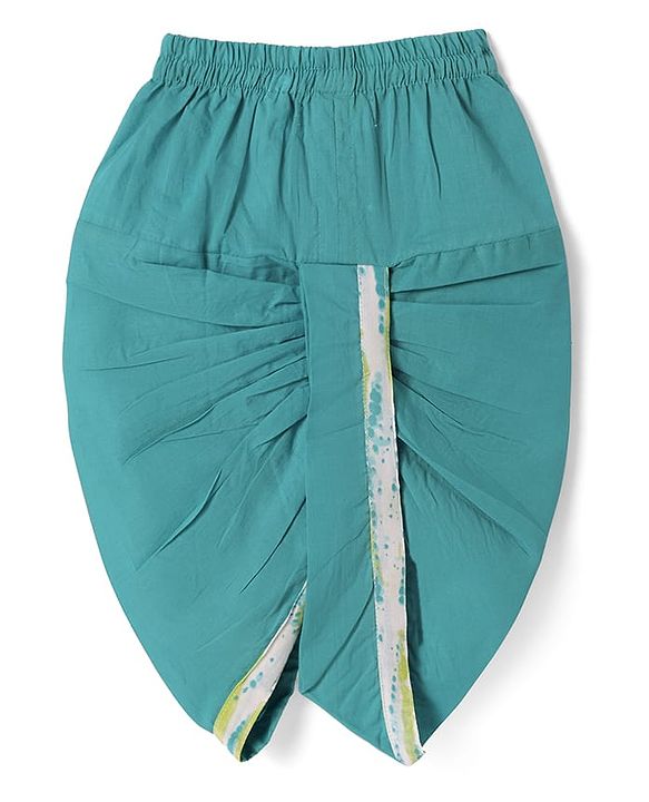 Babyhug Cotton Woven Full Sleeves Tie & Dye Kurta Dhoti Set - Blue