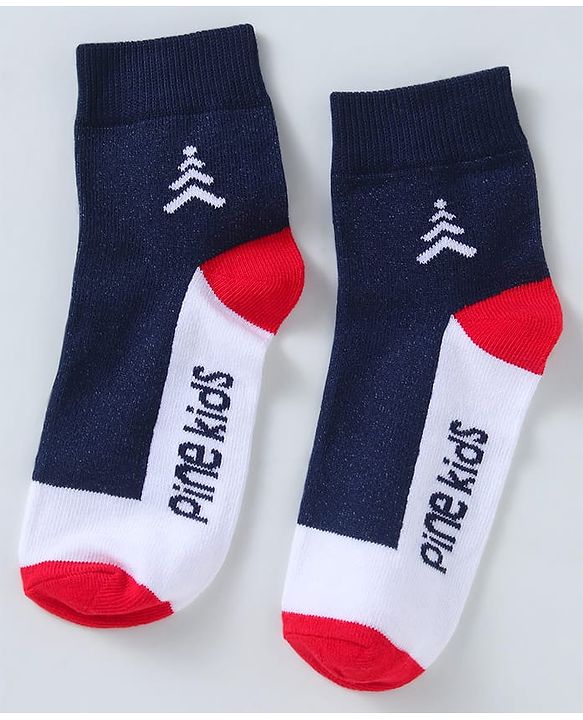 Pine Kids Ankle Length Socks with  Logo Design Pack Of 3 (Colour May Vary)