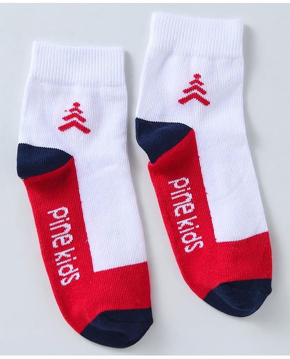 Pine Kids Ankle Length Socks with  Logo Design Pack Of 3 (Colour May Vary)