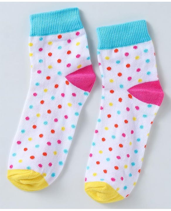 Pine Kids Ankle Length Socks with  Polka Dots Design Pack Of 3 (Colour May Vary)