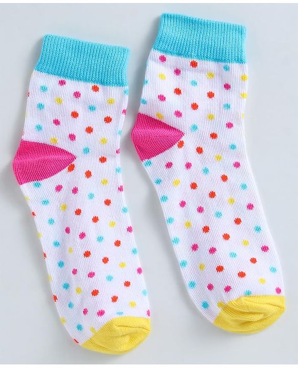 Pine Kids Ankle Length Socks with  Polka Dots Design Pack Of 3 (Colour May Vary)