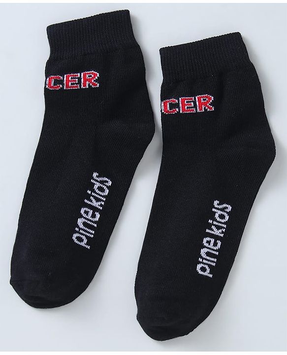 Pine Kids Ankle Length Socks with  Logo Design Pack Of 3 (Colour May Vary)