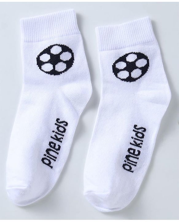 Pine Kids Ankle Length Socks with  Logo Design Pack Of 3 (Colour May Vary)