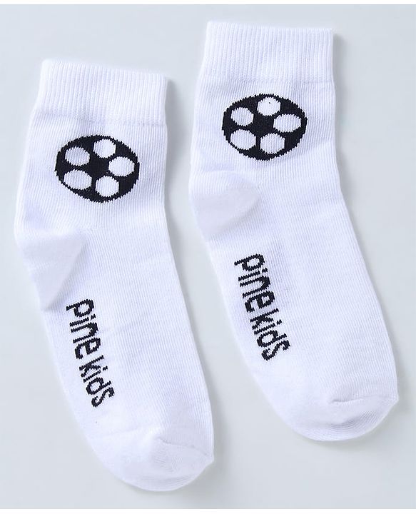 Pine Kids Ankle Length Socks with  Logo Design Pack Of 3 (Colour May Vary)