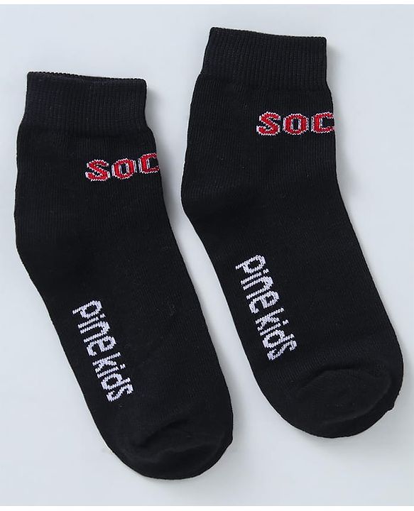 Pine Kids Ankle Length Socks with  Logo Design Pack Of 3 (Colour May Vary)